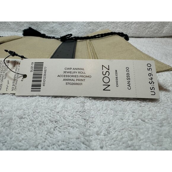 Chico's Animal Print Jewelry Roll Organizer With Tassel Closure - Picture 4 of 6